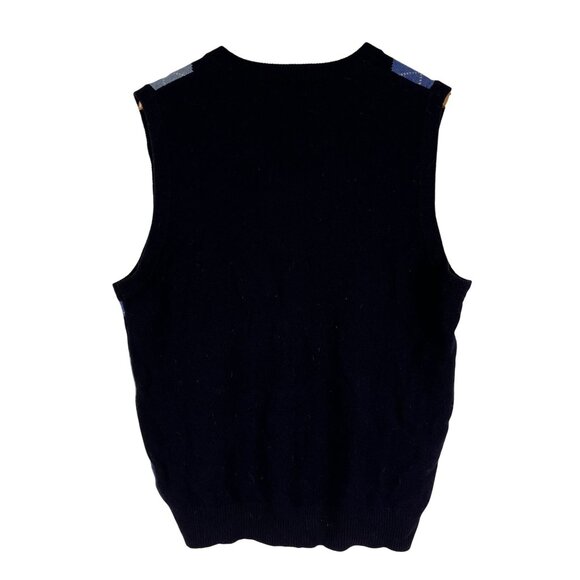 L.L. Bean 100% Lambs Wool Argyle Sweater Vest Size Medium - Picture 2 of 3